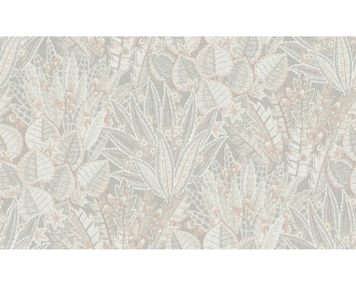 Tapete mit floralem Muster aus Blättern und Blüten