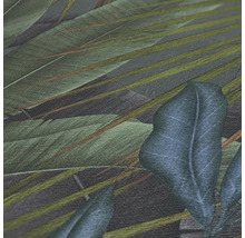 Nahaufnahme einer Tapete mit tropischem Blätterdesign