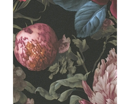 Papier peint à motifs de fleurs et de fruits