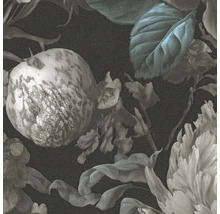 Papier peint avec motifs de fleurs et de fruits