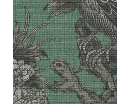 Papier peint avec motif d''oiseau et de fleurs