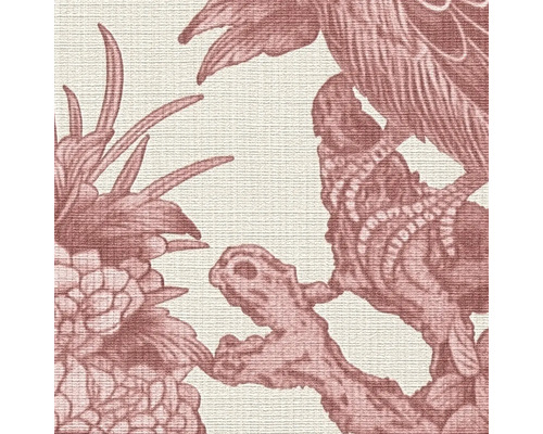 Papier peint avec motif d''oiseaux et de plantes