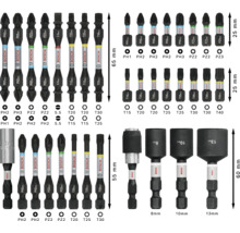 Jeu d''embouts de vissage Bosch avec différentes tailles et types
