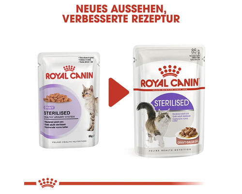Aliment pour chats stérilisés Royal Canin, nouveau look, recette améliorée