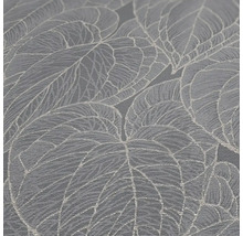 Gros plan d''un papier peint gris avec motif de feuilles