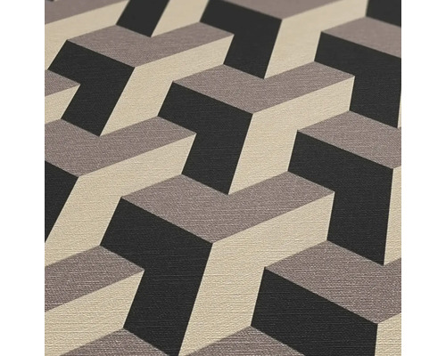 Papier peint avec motif géométrique de briques 3D