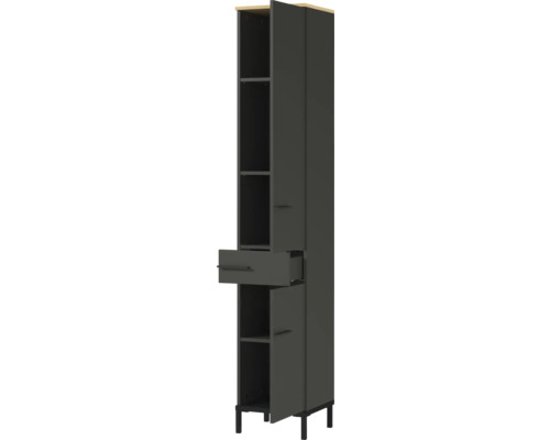 Hoher Badezimmerschrank mit Schublade, Tür und Regalböden