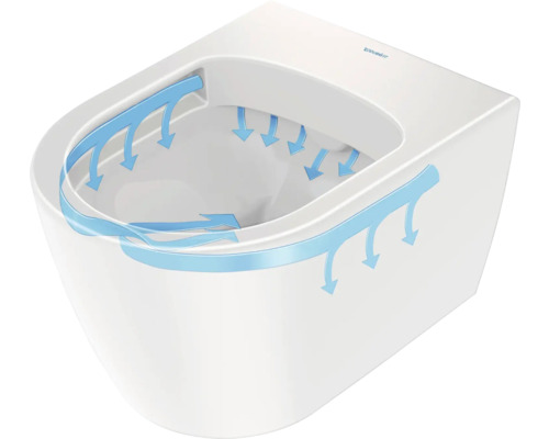 WC suspendu à fond creux avec technologie de flux d''eau