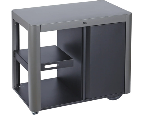 Table d''appoint roulante avec étagères et compartiment de rangement