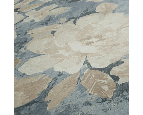 Gros plan d''un papier peint texturé avec un motif floral