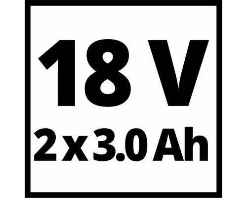 Symbole pour 18 volts 2 fois 3.0 ampères-heures