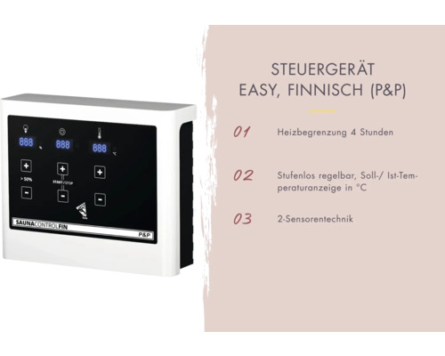 Saunasteuergerät Easy Finnisch mit Displayanzeige