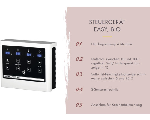 Saunasteuergerät mit digitaler Anzeige