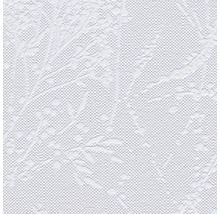 Weiße Relief-Tapete mit Pflanzenmuster für die Wandgestaltung