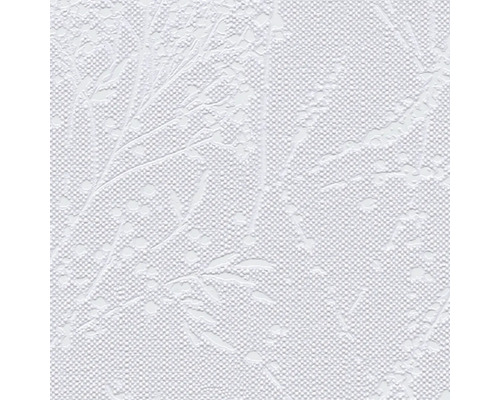 Weiße Relief-Tapete mit Pflanzenmuster für die Wandgestaltung