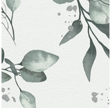 Illustration mit Eukalyptusblättern und silbernen Akzenten