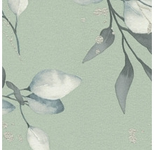 Detailansicht einer Tapete mit Eukalyptusmuster