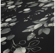 Nahaufnahme einer dunklen Oberfläche mit Blattmuster