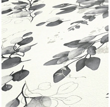 Detailaufnahme einer Tapete mit Eukalyptusmuster