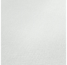 Nahaufnahme einer weißen Textiltapete mit feiner Webstruktur.