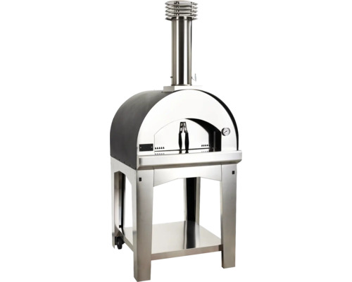 Pizzaofen aus Edelstahl mit Thermometer und Ablage