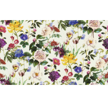 Papier peint à fleurs avec roses, tulipes et hortensias