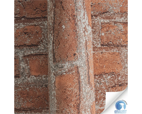 Papier peint avec motif de brique et symbole de la technologie Aqua Grip