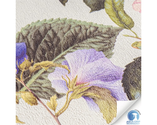 Gros plan d''un papier peint à motifs floraux avec la technologie Aqua Grip.