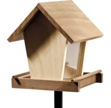 Mangeoire à oiseaux en bois avec support pour le jardin