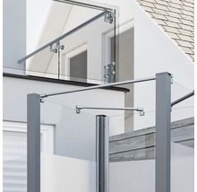 Auvent en verre et abri en aluminium et verre sur la maison