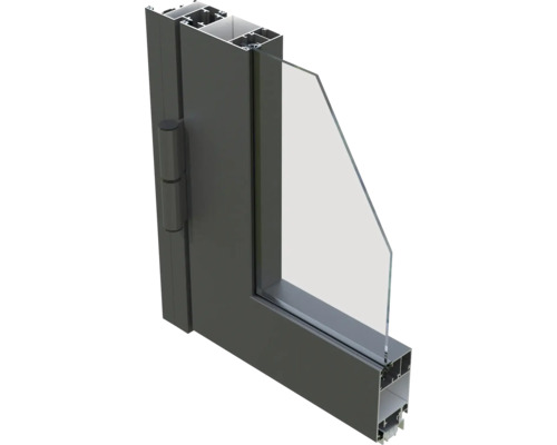 Coupe transversale d''une fenêtre avec cadre et vitrage