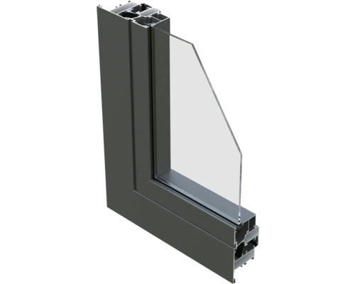 Fensterprofil mit Isolierglas im Querschnitt