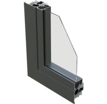 Vue de profil d''une fenêtre avec cadre en aluminium et vitrage
