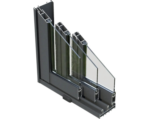 Profilé de fenêtre avec triple vitrage