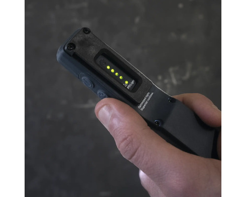 Eine Person hält eine PTI Light Inspektionslampe in der Hand.