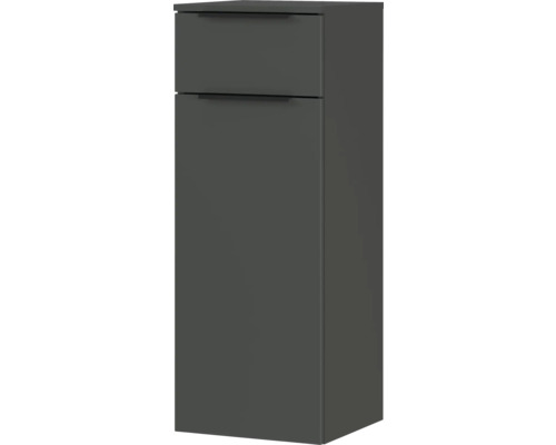Armoire haute de salle de bain grise avec deux tiroirs