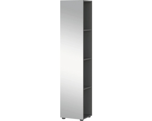 Hochschrank mit Spiegeltür und offenen Fächern