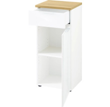 Weißer Badezimmerschrank mit Schublade und Tür