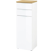 Weisser Badezimmerschrank mit zwei Schubladen und einer Tür