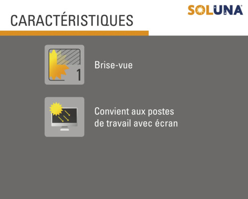 Caractéristiques Soluna: Brise-vue et convient aux postes de travail avec écran