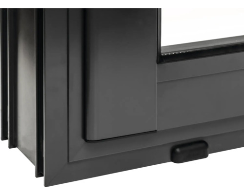 Gros plan d''une fenêtre coulissante grise