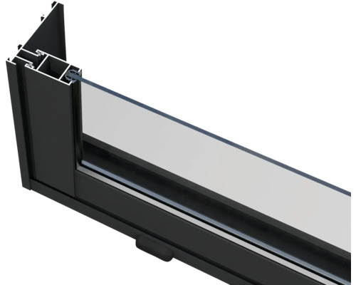 Detailansicht eines Fensterprofils mit Glas