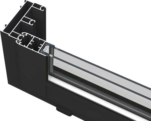 Querschnitt eines Aluminiumfensterprofils