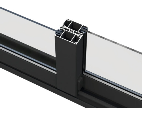 Vue détaillée d''un profilé de fenêtre avec vitrage