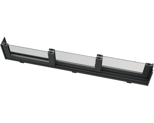 Garde-corps en verre avec cadre et poteaux noirs