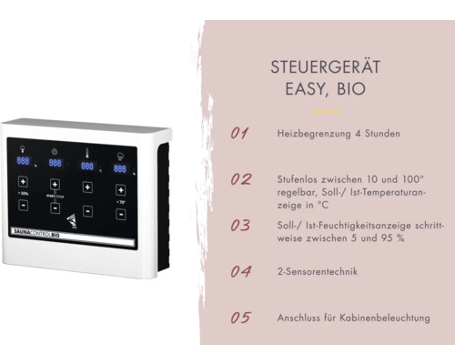 Saunasteuergerät zur Temperatur- und Feuchtigkeitsregelung