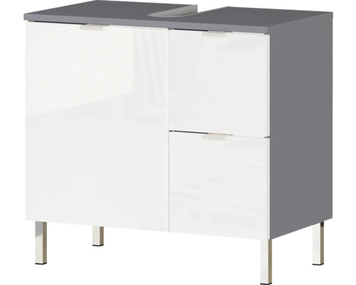 Meuble sous-lavabo avec deux portes et un tiroir sur pieds
