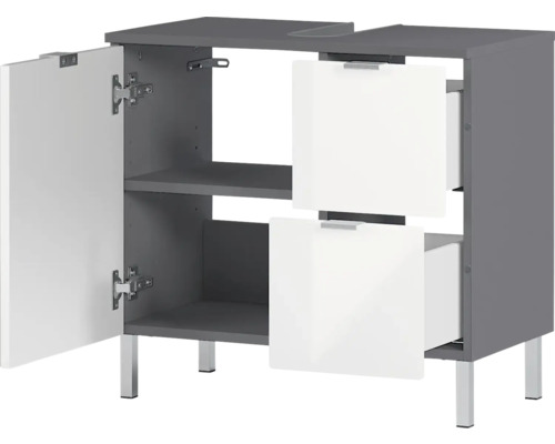 Meuble sous-vasque avec une porte et deux tiroirs