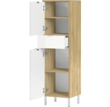 Badezimmerschrank mit Schublade, Regalen und zwei Türen
