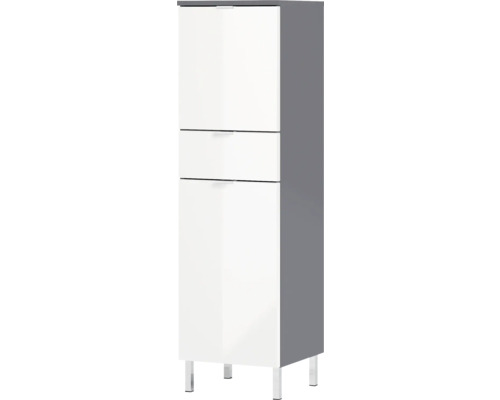 Armoire haute avec deux tiroirs et une porte pour la salle de bains